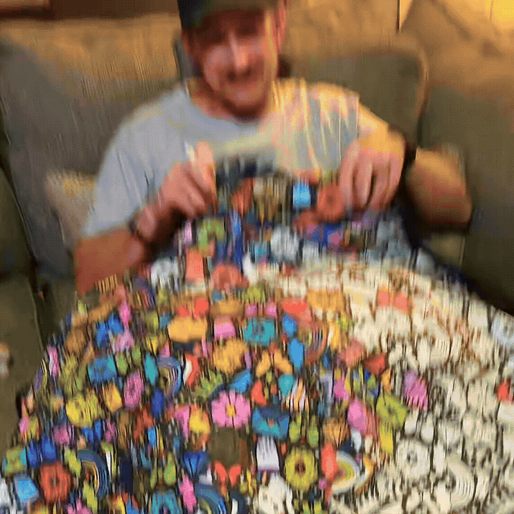 Time-lapse of a blanket being colored