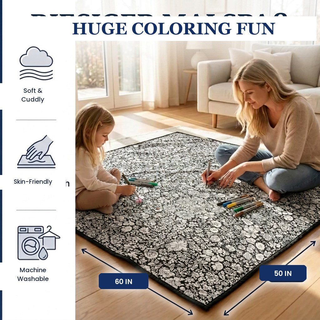 Huge coloring fun: soft, skin-friendly, machine washable, 50 by 60 inches