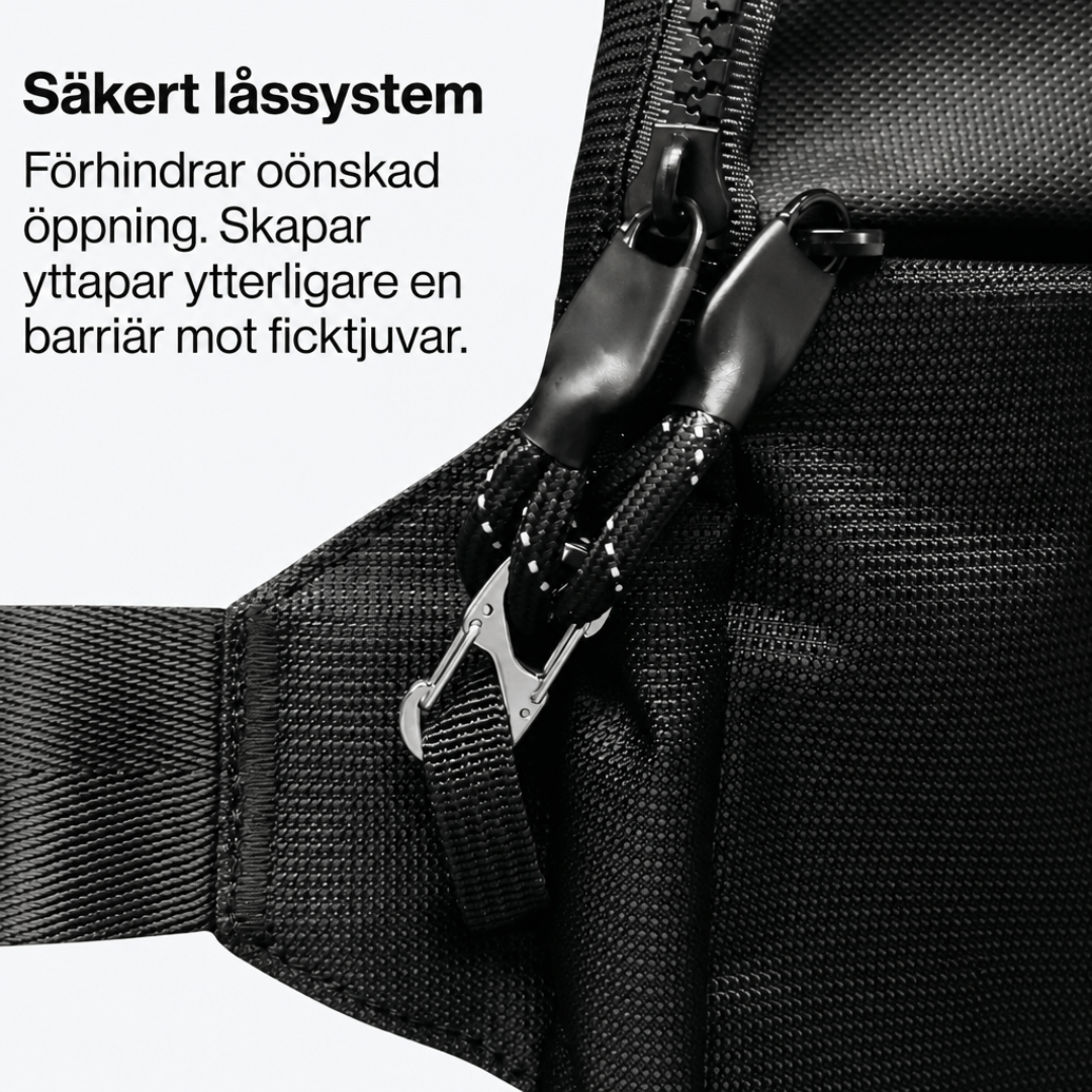 Lockable zippers on the bag