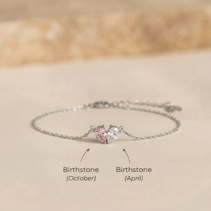 Silver Lori Bracelet with birthstone October and birthstone April