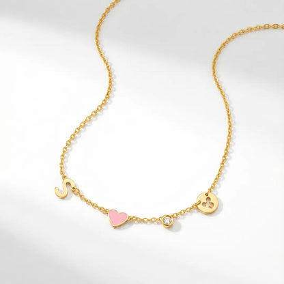 PERSONALIZED HEART CHARM NECKLACE
