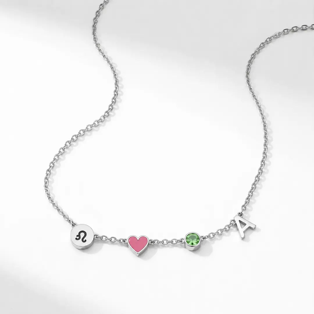 PERSONALIZED HEART CHARM NECKLACE