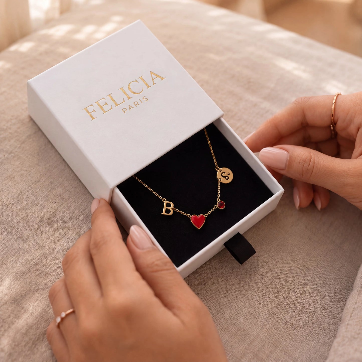 PERSONALIZED HEART CHARM NECKLACE