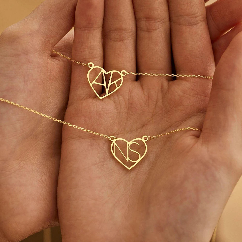 HEART & INITIAL NECKLACE