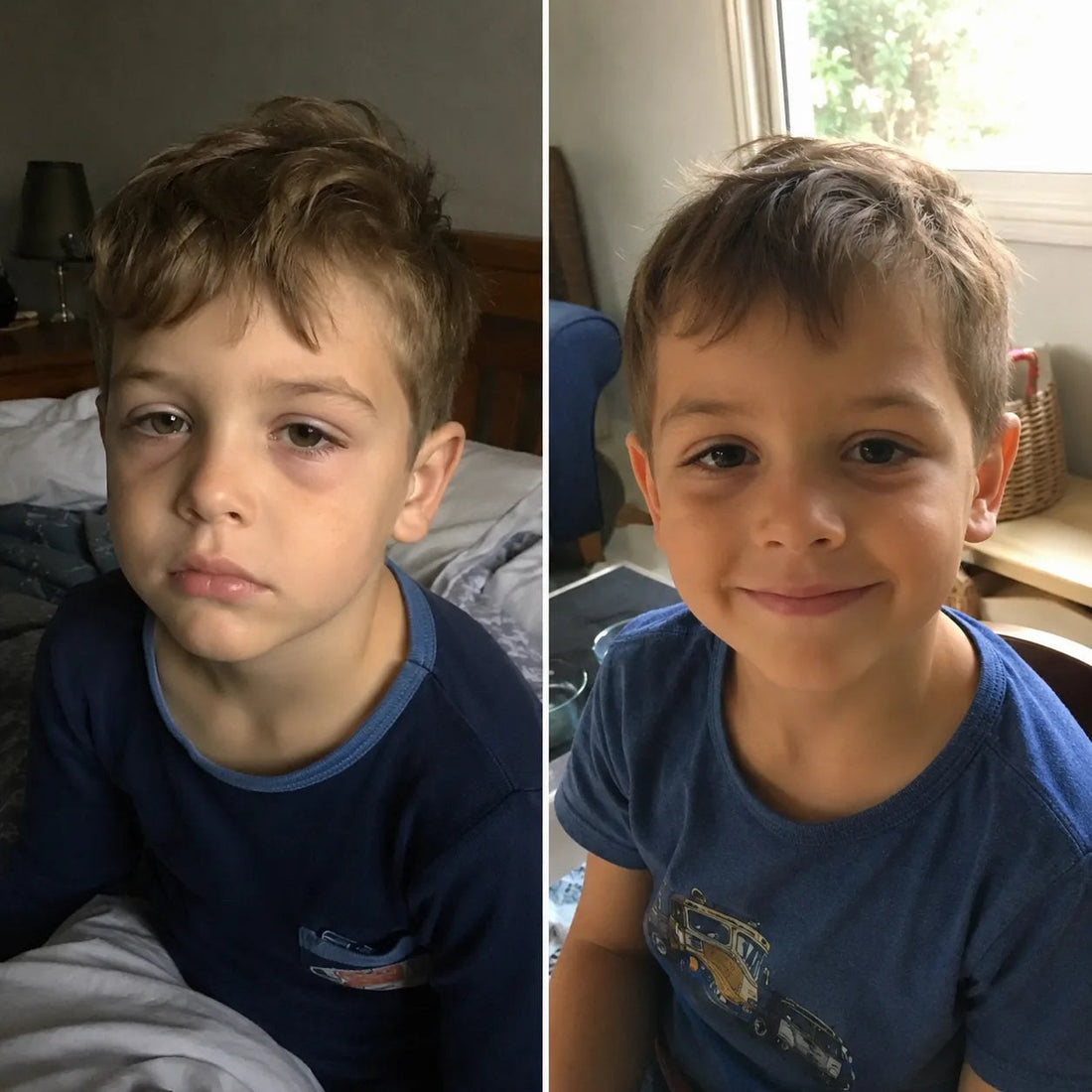 Child tired in the morning, then rested